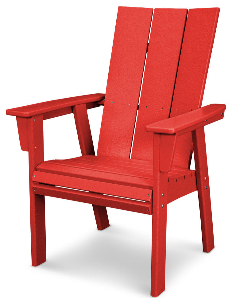POLYWOOD Modern Adirondack Dining Chair, Sunset Red