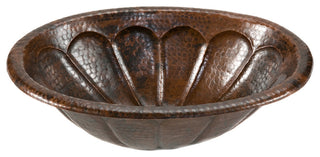 LO19RSBDB Sunburst Self Rimming Hammered Copper Sink