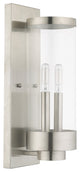 Livex Lighting Hillcrest 2 Light Brushed Nickel Outdoor Wall Lantern