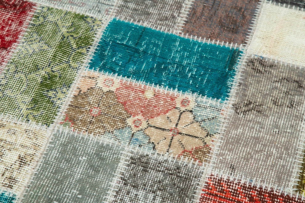 Rug N Carpet - Hand-Knotted Anatolian 2' 10" x 9' 7" Small Patchwork Runner Rug