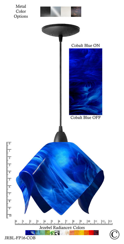 Jezebel Radiance Flame Pendant, Large, Cobalt Blue