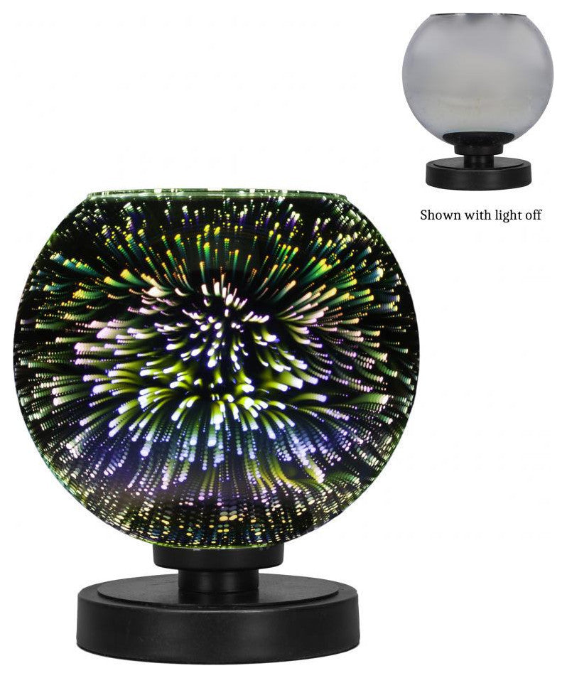 Luna 1-Light Table Lamp, Matte Black/Silver Fire