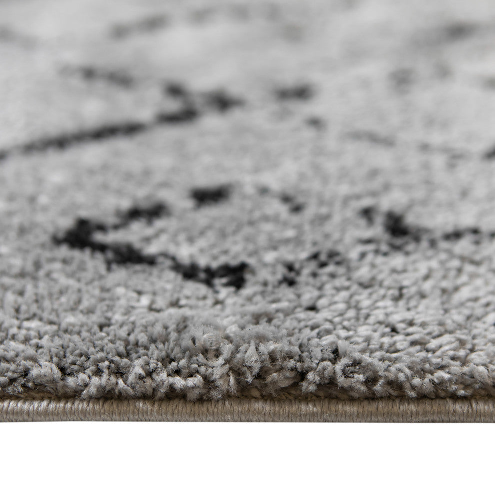 Aspen Shag Polypropylene Area Rug, Gray/Black, 5'x7'6"