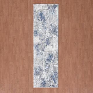 Yasmin Deva Runner, Blue, 2'6" x 8', Abstract