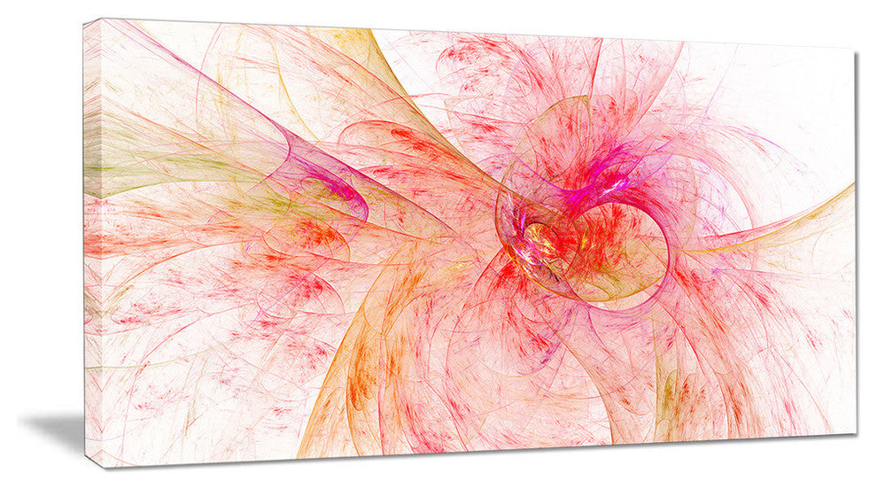 Pink Fractal Abstract Illustration, Abstract Canvas Art Print, 60x28