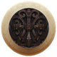 Chateau Natural Wood Knob, Clear Finish With Dark Brass
