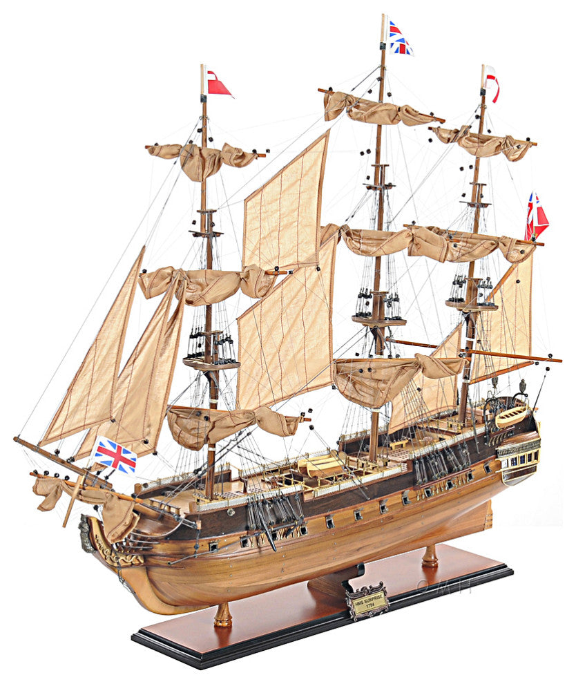 Old Modern Handicrafts T191A HMS Surprise Large With Table Top Display Case