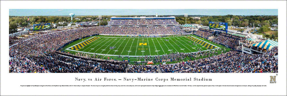 Navy Midshipmen Football, 50 Yard, Unframed