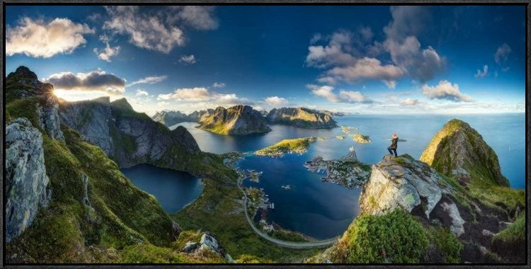 "Reinebringen Views" Framed Canvas Giclee by Dr. Nicholas Roemmelt, 37x19"
