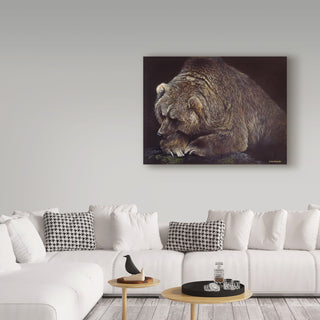 Harro Maass 'Bear In Dark' Canvas Art, 32"x24"