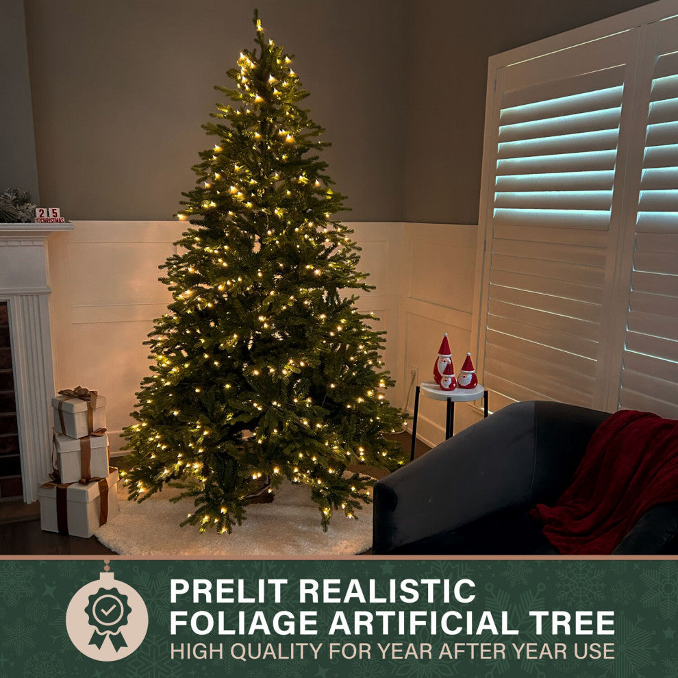 7.5-Ft. Oregon Pine Christmas Tree, Multi-Color LED String Lighting