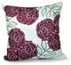 Mums The Word Floral Print Pillow, Passion Flower, Ivory, Purple, 18"x18"