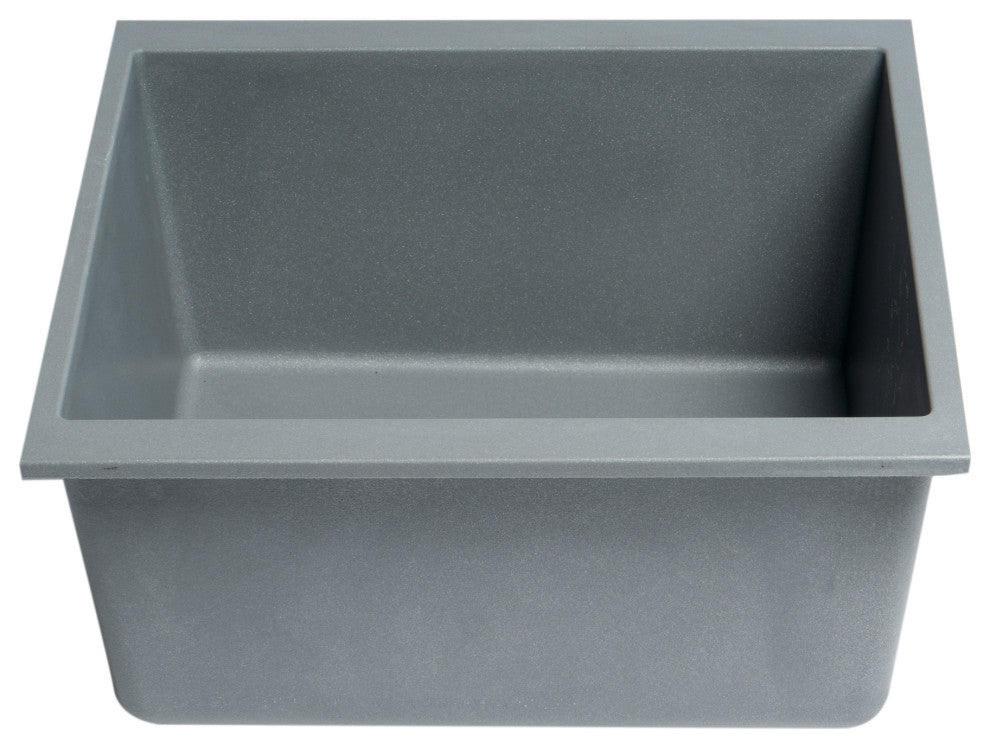 ALFI brand AB1720UM-T Titanium 17" Undermount Granite Kitchen Prep Sink