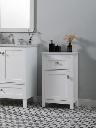 18" Wide Bathroom Storage Freedstanding Cabinet, White