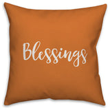 Blessings in Orange 18x18 Throw Pillow Cover