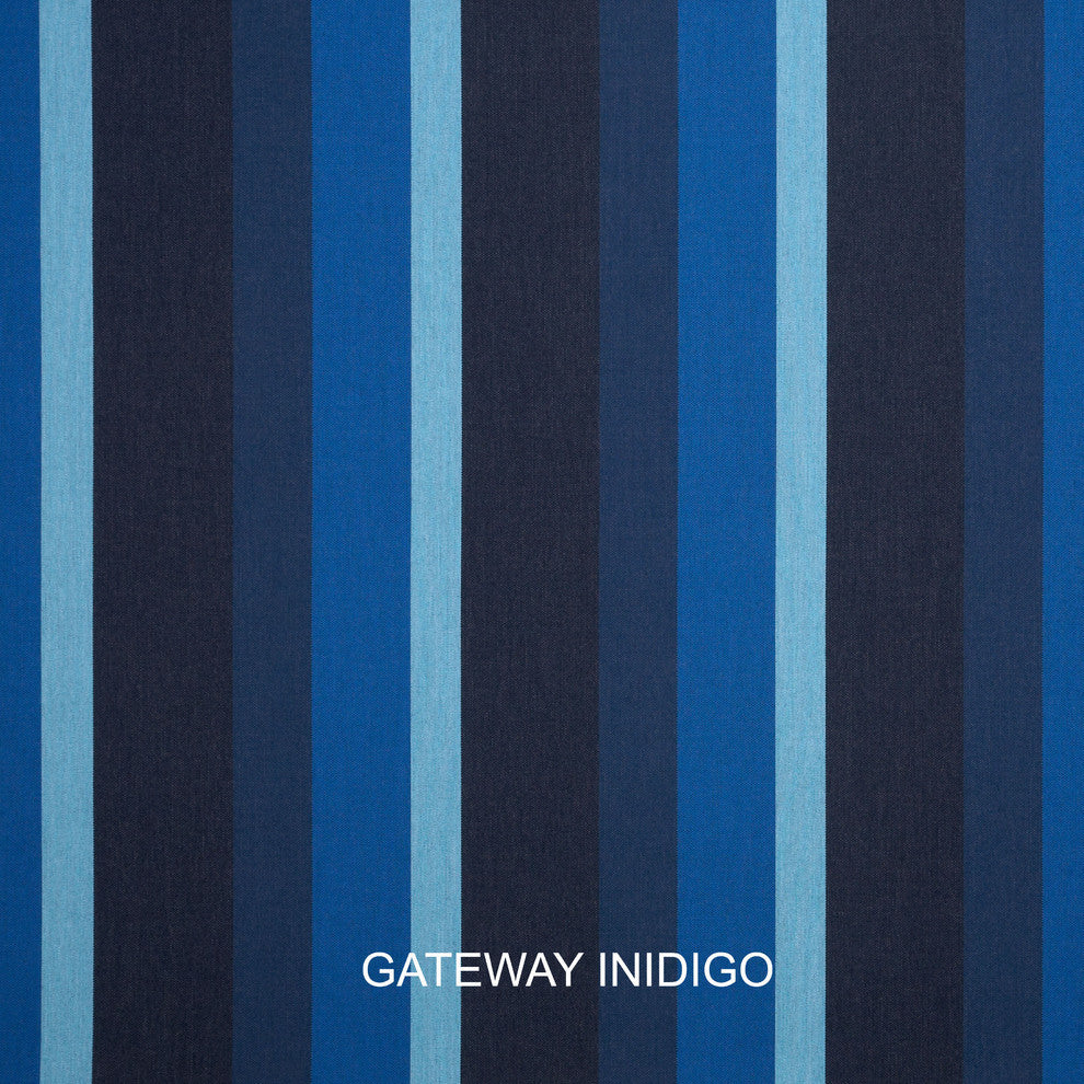 Sunbrella Preston Indigo Blue Stripe Outdoor XL Lumbar Pillow, Set of 2