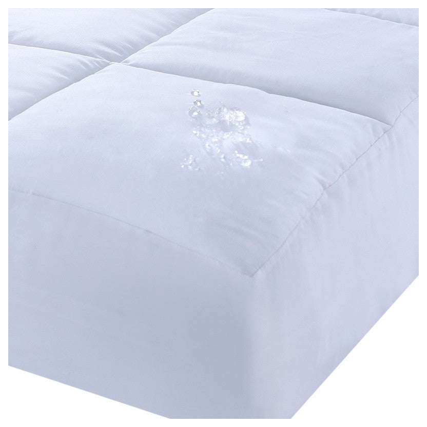 Lotus Home Microfiber Water and Stain Resistant Mattress Pad, White, Cal King