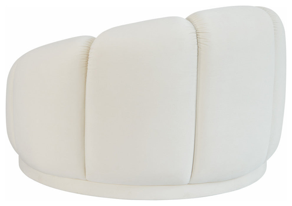 Marshmallow Cream Velvet Lounge Chair - Cream