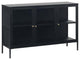 3-Section Metal and Glass Sideboard in Black
