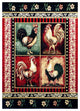Angie Collection Rectangle 5' x 7' Red Rooster Themed Area Rug