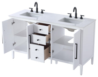 Home Living 60" Double Bathroom Vanity, White