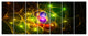 Glowing Fractal Underwater World, Abstract Wall Art Canvas, 83"x32", 7 Panels