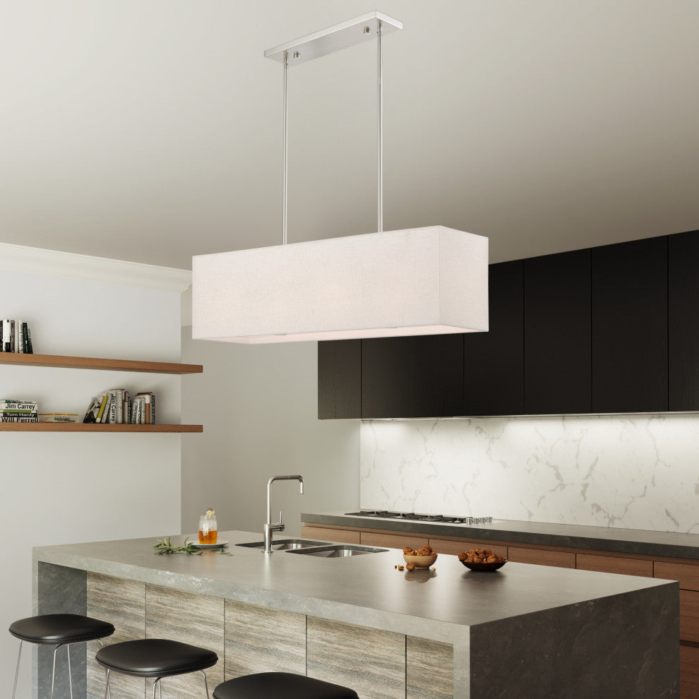 Summit 4 Light Brushed Nickel Linear Chandelier