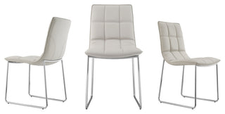 Leandro Set of 2 Dining Chair, Pu Leather, White