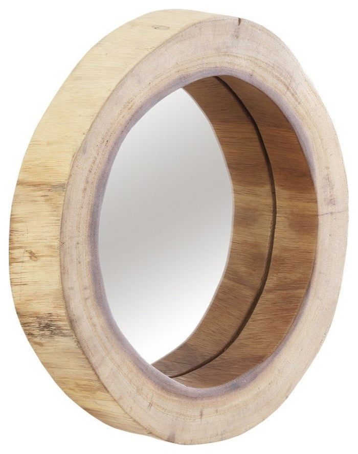 Chamcha Wood Slice Mirror, Small