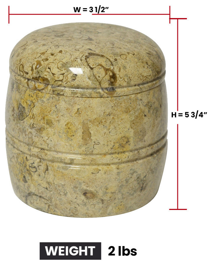 Polished Marble Bathroom Jar, Fossil