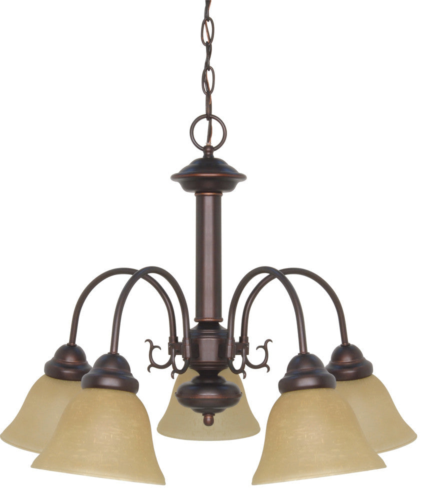Ballerina 5 Light - 24" Chandelier With Champagne Linen Washed Glass