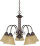 Ballerina 5 Light - 24" Chandelier With Champagne Linen Washed Glass