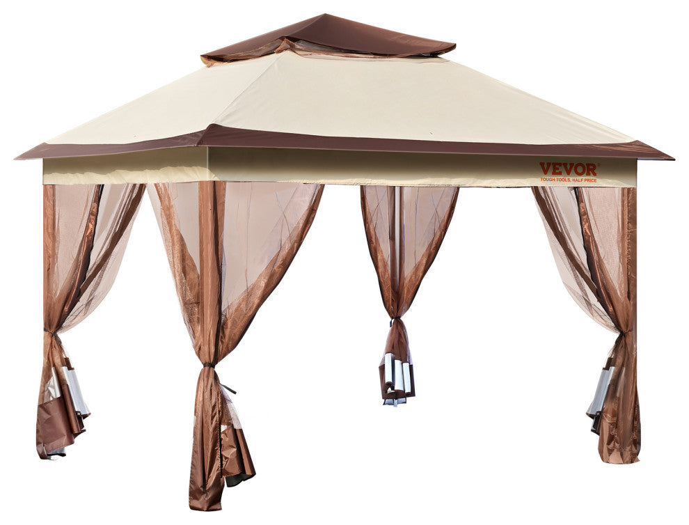 VEVOR Patio Gazebo Pop-up Gazebo Tent 11x11'' for 8-10 Person With Mesh Netting