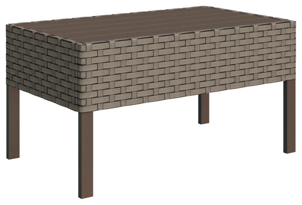 Keys Outdoor Coffee Table in Summer Fog Wicker