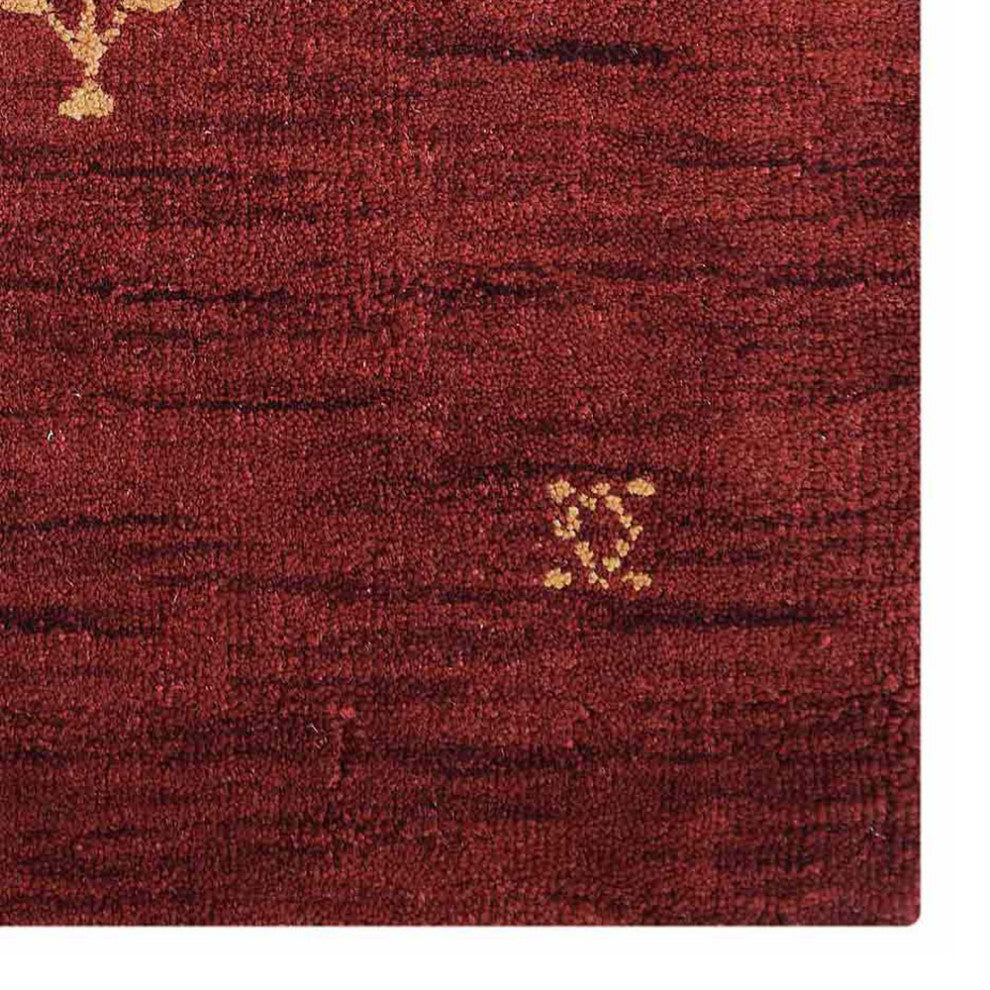 Hand Knotted Loom Wool  Area Rug Contemporary Red L00501, [Rectangle] 6'x9'