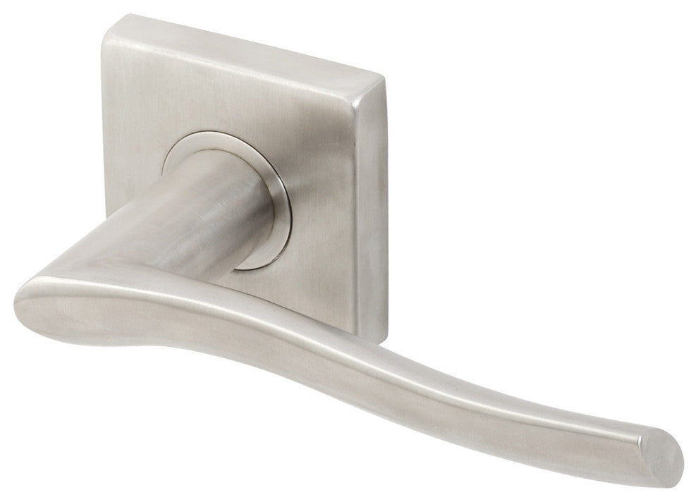 Waterfall Lever, Tubular Passage, Satin Stainless Steel, 2-3/4" Backset