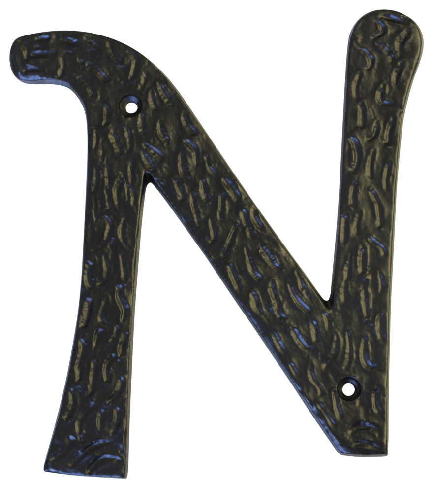 RCH Hardware Iron Vintage Classic House Letter, 6", Black, N