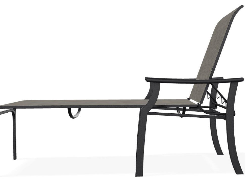 St. Catherine Sling 4-Position Outdoor Chaise Lounge, Storm/Black