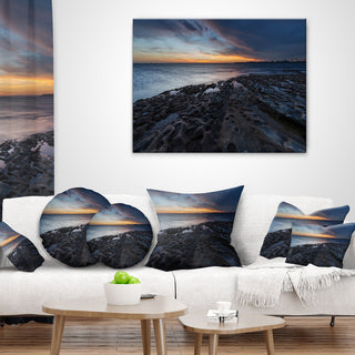 La Perouse Beach Sydney Seascape Throw Pillow, 18"x18"