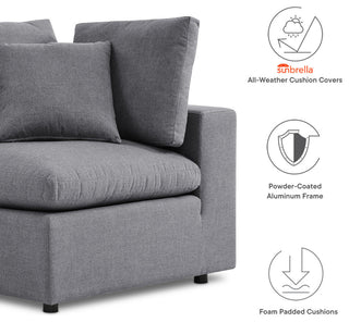 Modular Lounge Sectional Deep Sofa Set, Sunbrella, Gray, Modern, Outdoor