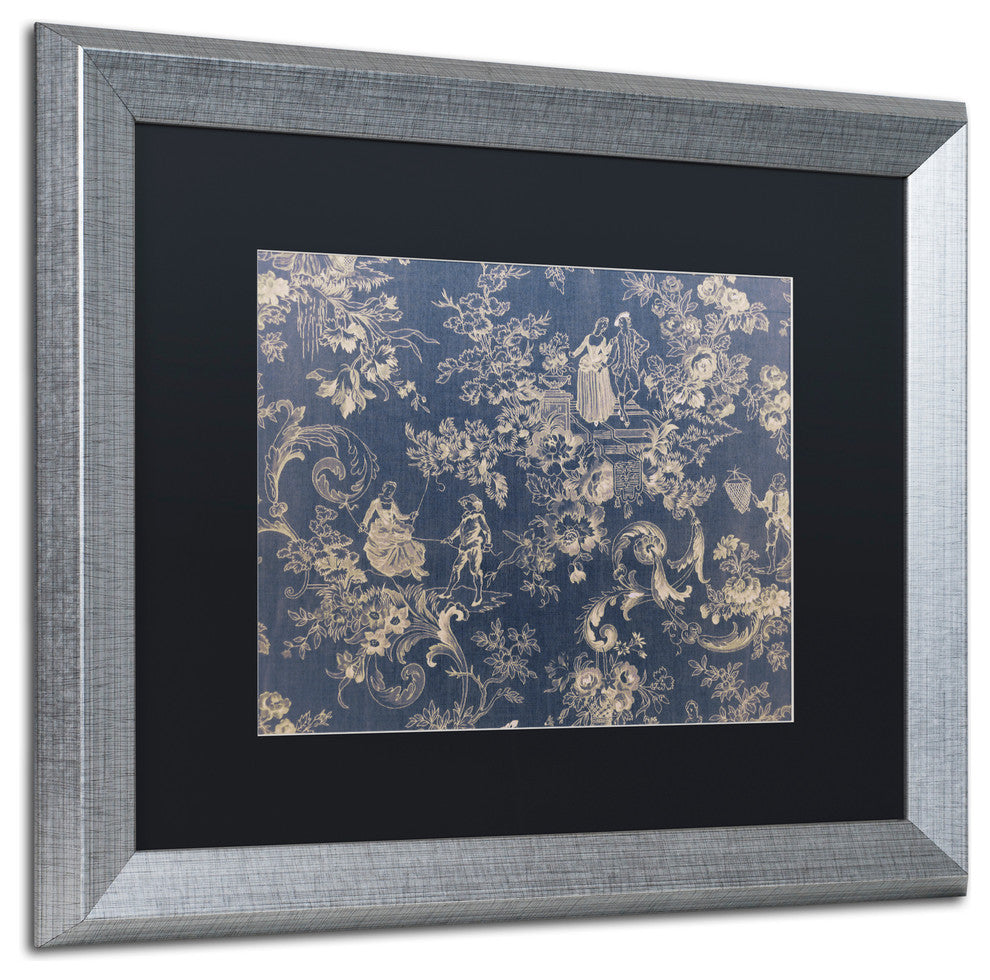 Color Bakery 'Toile Fabrics II' Art, Silver Frame, Black Matte, 20"x16"