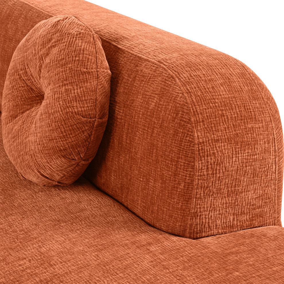 GDF Studio 122" Extra Large Curved Fabric Sectional Sofa, Orange