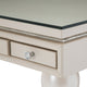 Glimmering Heights Writing Desk with Glass Top - Ivory
