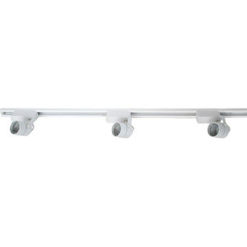 Round Head 3-Light Low Voltage Track Pack With End Feed and Cord and Plug, White