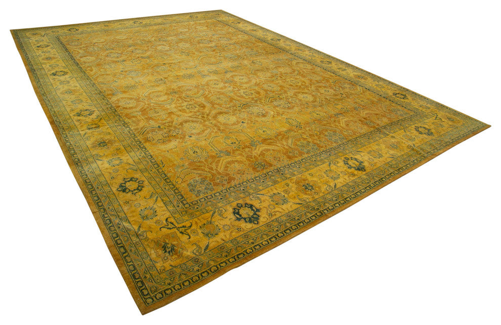 Rug N Carpet - Handmade Oriental 13' 10" x 19' 9" Large Oushak Area Rug
