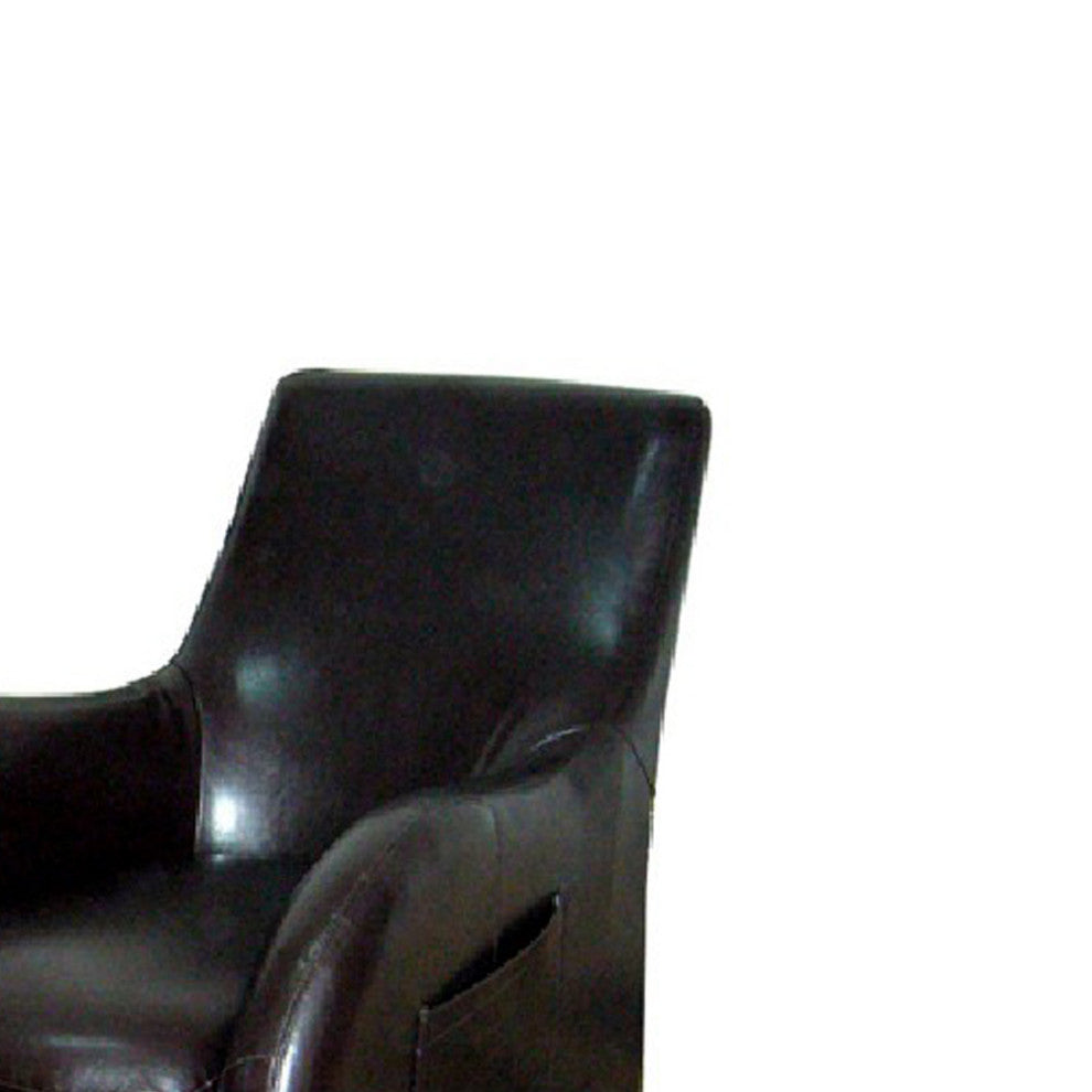 Benzara BM94730 Sofa With Sloped Armrests and Separate Leg Rest, Dark Brown