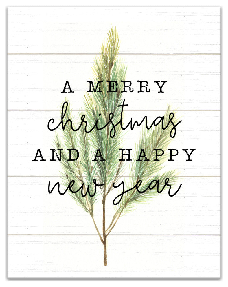 Merry Christmas and Happy New Year 11x14 Canvas Wall Art