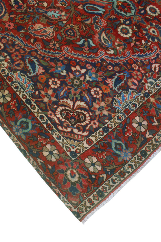 Fine Vintage Distressed Bijar Rust/Gray Rug, 6'2x10'8
