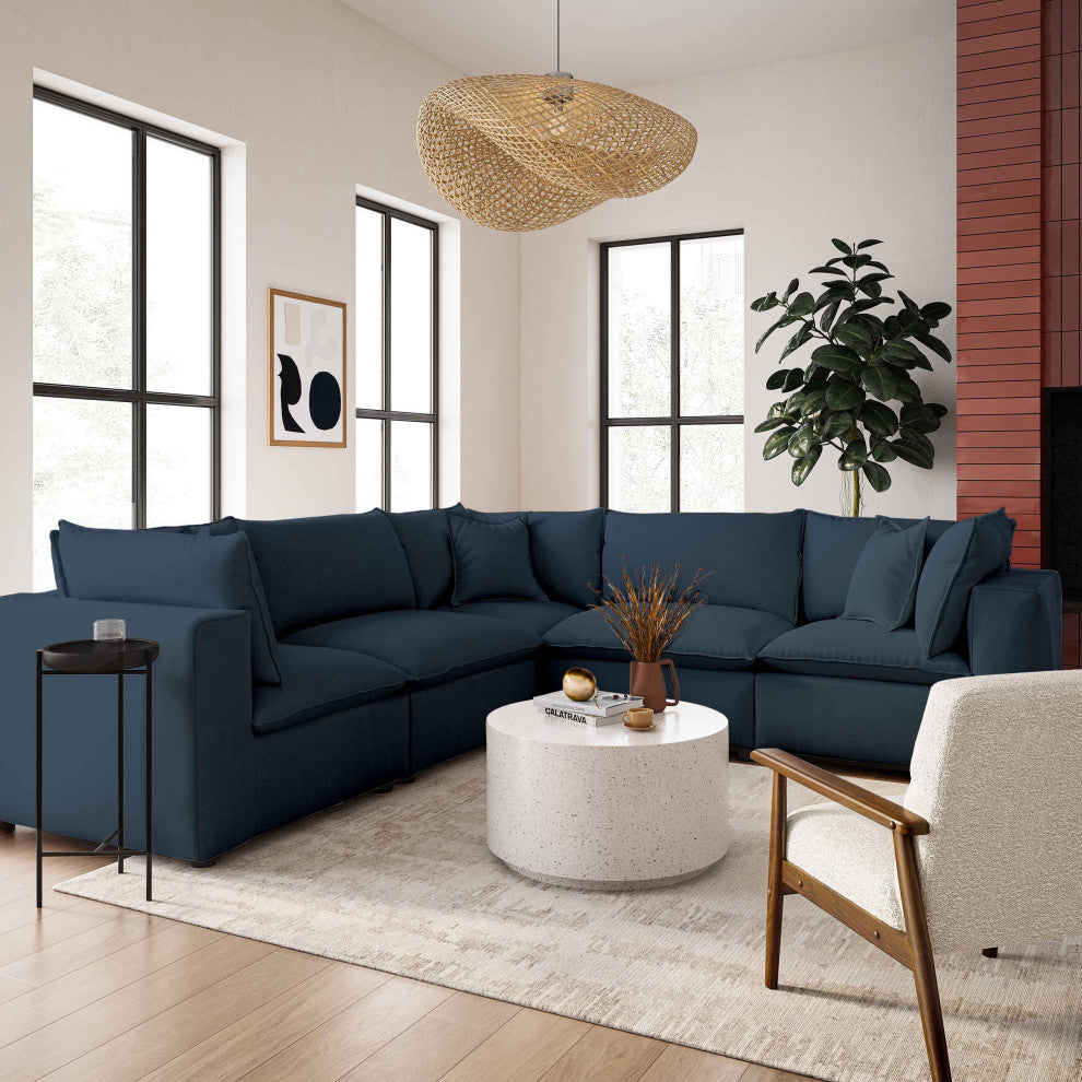 Cali Modular Armless Chair, Navy