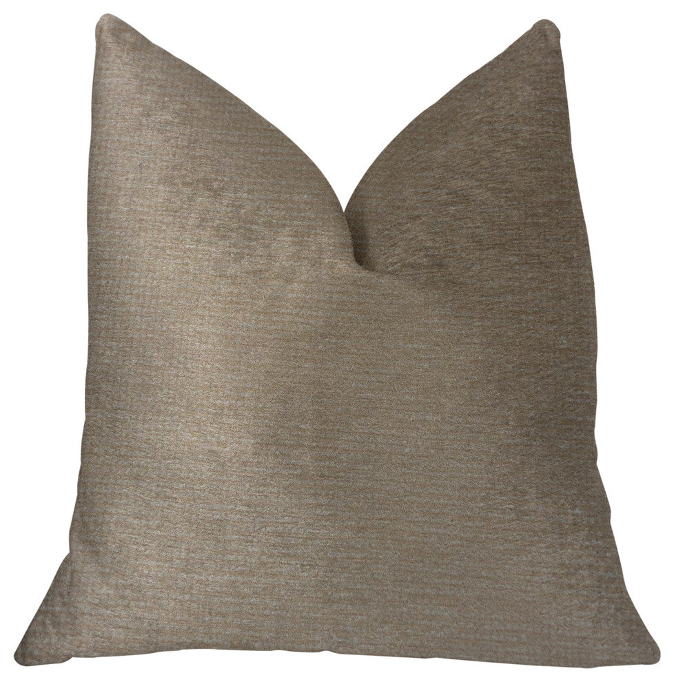 Cafe au lait Brown and Beige Luxury Throw Pillow, 20"x36" King